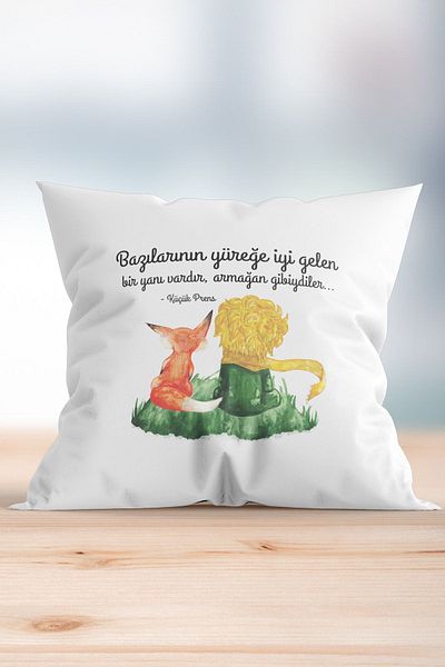 ÇELİKLER HEDİYE Little Prince Printed Pillow That Some People Are Good for the Heart