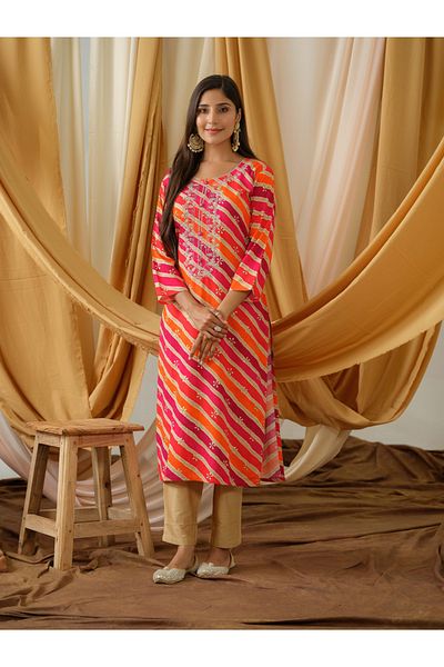 DW By Styli Printed Round Neck Straight Kurta