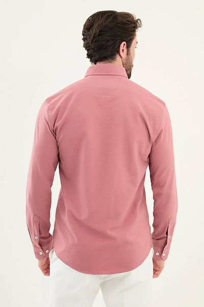 Mcr Ανδρικό πουκάμισο Seersucker Slim Fit Cotton 27080
