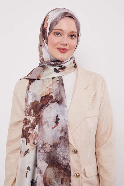 Levidor Abstract Flower Pattern Indian Silk Shawl