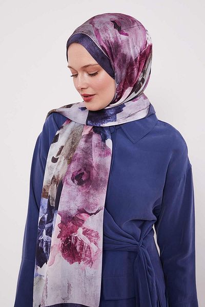 Levidor Abstract Flower Pattern Indian Silk Shawl