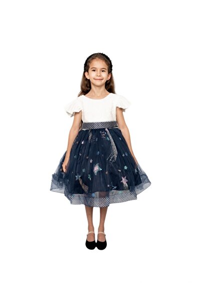 ddaniela فستان حفلات من التول باللون الأزرق من ليتل ستارز