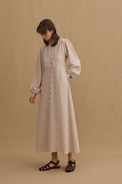 Fahhar Stoned Modal Britli Dress Stone