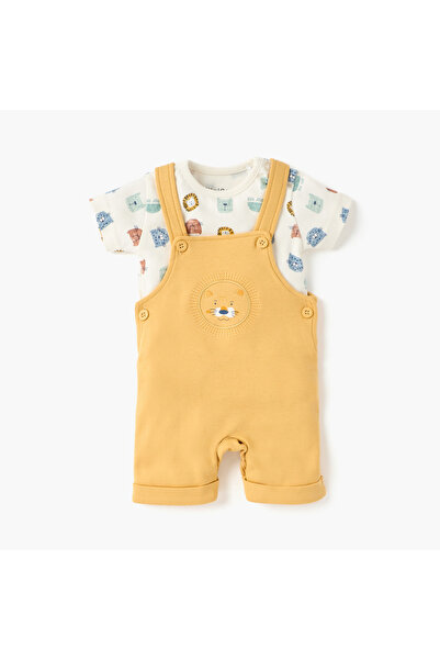 Juniors طقم تي شيرت ودنغري بطبعة حيوانية