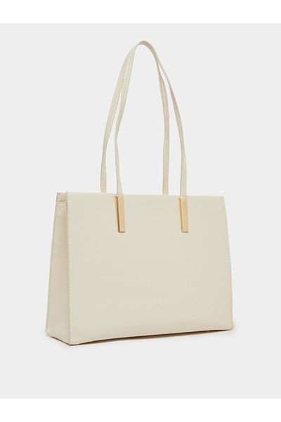Styli Plain Tote Bag with Zip Closure