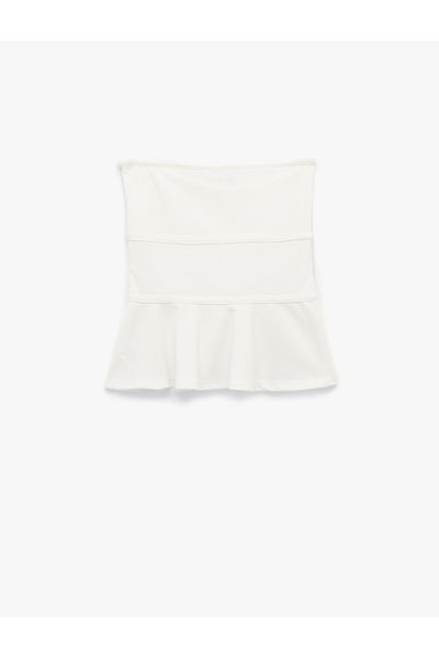 Koton Αμάνικη μπλούζα με στράπλες λαιμόκοψη Peplum Flounced