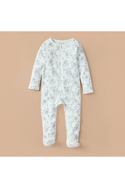 Juniors Junior All-Over Hippo Print Closed Feet Sleepsuit with Cap