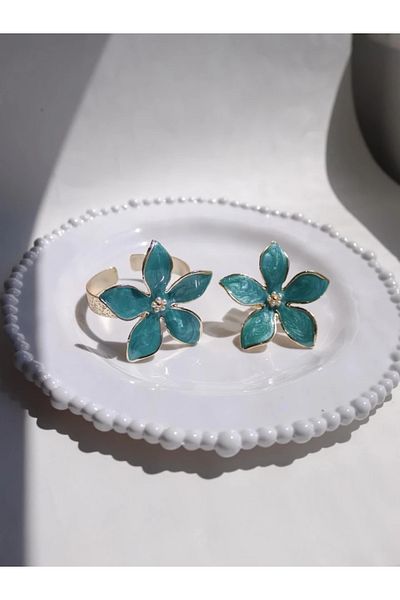 Reorah Collection مجموعة خاتم وسوار بلو فلورال جريس