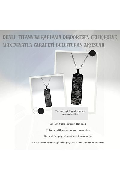 CEZY Prayer Titanium Plated Rectangular Steel Necklace Bringing Elegance with Spirituality Accessory