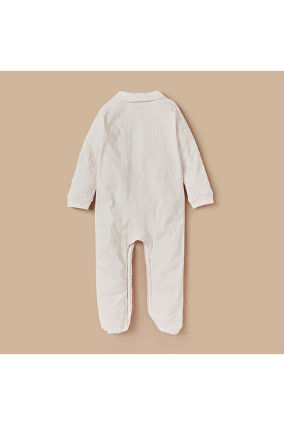 giggles Striped Long Sleeves Sleepsuit with Button Closure