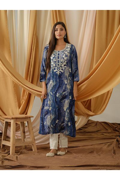 DW By Styli Printed Round Neck Straight Kurta