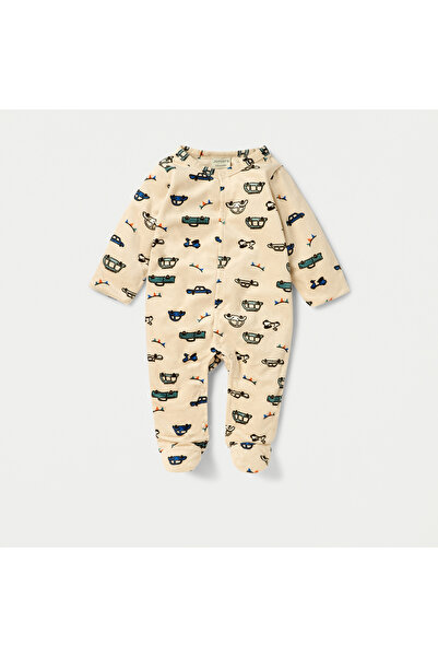 Juniors بدلة نوم مطبوعة برسومات مركبة مع أزرار للإغلاق