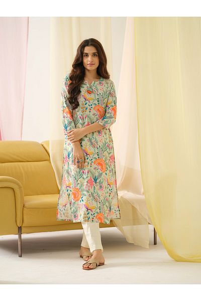 DW By Styli Floral Printed Straight Kurta