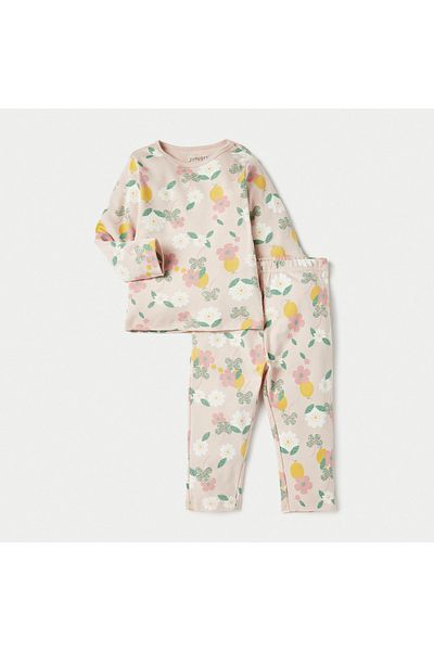 Juniors Floral Print T-shirt and Pyjamas - Set of 2