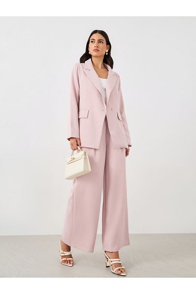 Styli Oversized Notch Label Regular Fit Blazer