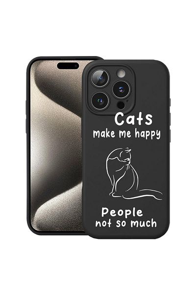bestcase ® Premium Silicon Case For Apple iPhone 15 Pro Max, Cats And People, 1668651 PB 1852