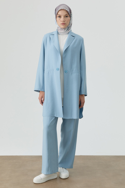 Tuğba Kesik Detaylı Pantolon - Aqua