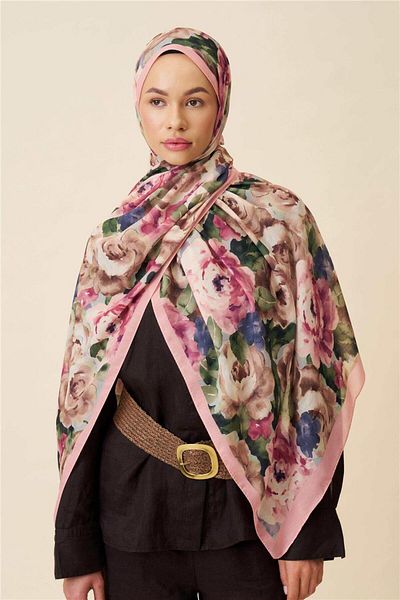 İpekhan Λεπτό βαμβακερό σάλι Vera Pattern