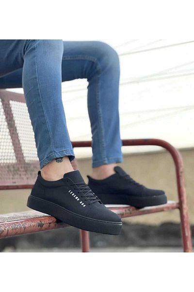 WEBORN Men's Lace-Up Skin Leather Classic Shoes Casual Sports Stylish Flat Sole Comfortable Sneaker