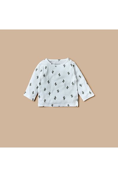 Juniors All-Over Cactus Print Long Sleeves T-shirt and Elasticated Pyjama Set
