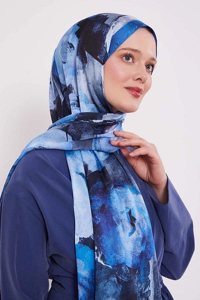 Levidor Abstract Flower Pattern Indian Silk Shawl