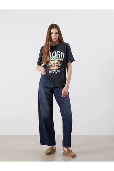 LC Waikiki New Season Crew Neck Grogu Printed Women's T-Shirt - S5R685Z8