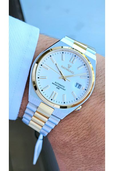 Raymond Rym-0104 Automatic Men's Watch - Miyota Machine - Steel Case and Cord - 2 Years Warranty