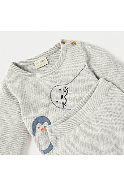 Juniors Applique Detail Long Sleeves T-shirt and Elasticated Pyjama Set