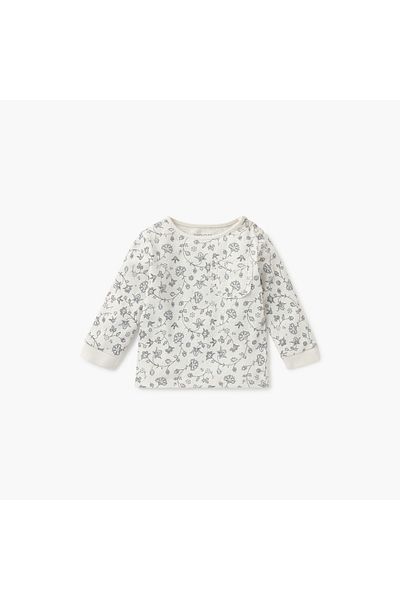 Juniors Floral Print Pointelle T-shirt and Pyjama Set