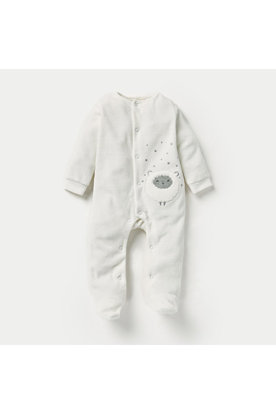 Juniors Assorted Velour Closed Feet Sleepsuit with Long Sleeves - Set of 2