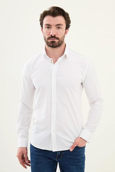 Mcr Ανδρικό πουκάμισο Seersucker Slim Fit Cotton 27081