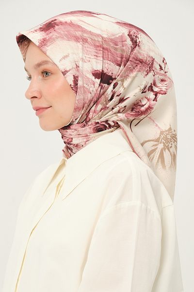 Madame Polo Τυπωμένο Φουλάρι Rayon Πολύχρωμο Αντιολισθητικό 90x90 cm