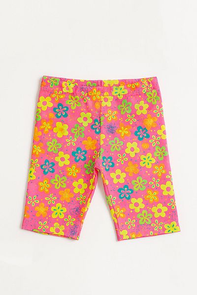 HNX Floral Patterned Colorful Girls' Short Leggings – Pack of 2