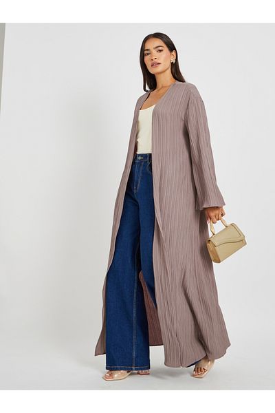 Styli Textured Regular Fit Maxi Length Kimono