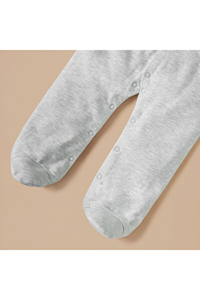 Juniors Sheep Print Hooded Sleepsuit with Snap Button Closure