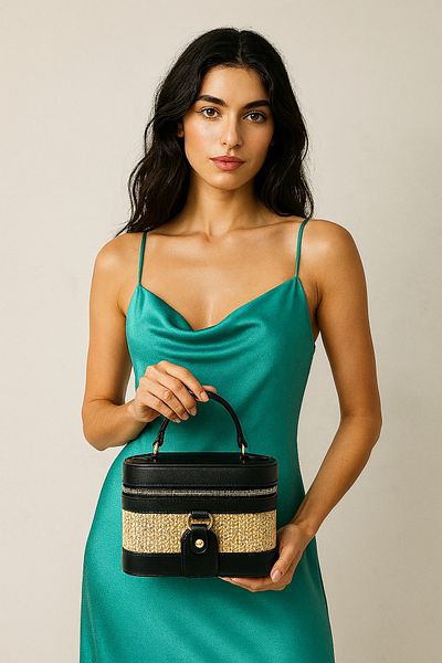 Shoebuo Women's Straw Box Shoulder and Hand Bag