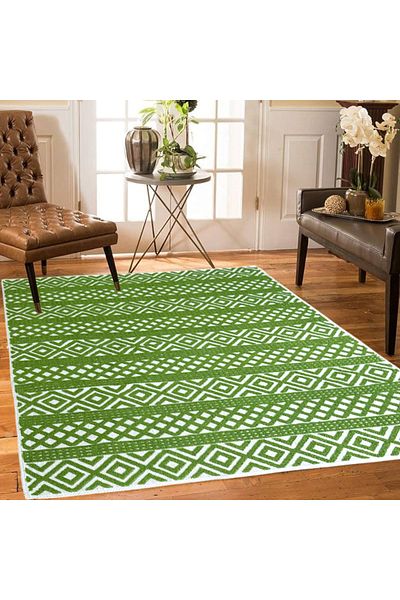 OEM Covor țesut din Bumbac, verde, 60x120 cm, CBB621
