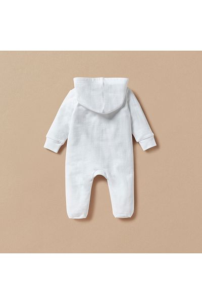 Juniors Solid Sleepsuit with Hood and Long Sleeves