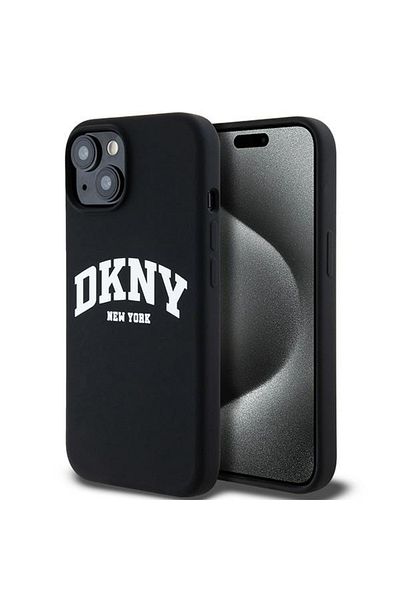 Dkny Case for Apple iPhone 15 Plus - Hard Liquid Silicone Logo MagSafe Magnetic Elegant Black