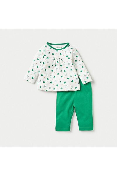 Juniors All-Over KSA National Day Print Top and Pyjama Set