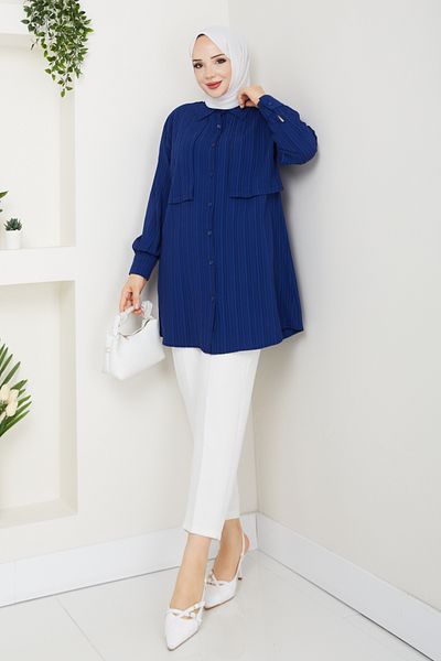 Pamuk Butik Women's Waist Belted Shirt