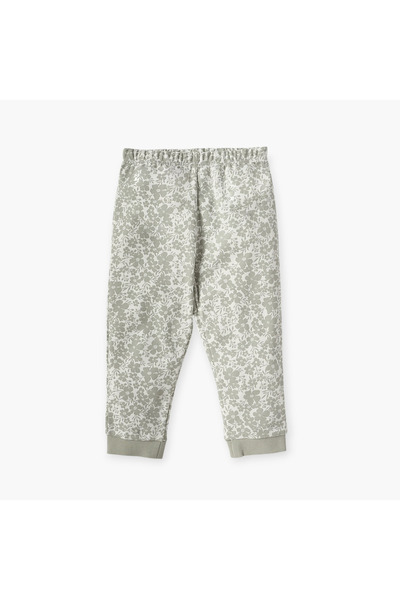 giggles Floral Applique Long Sleeves T-shirt and Elasticated Pyjama Set