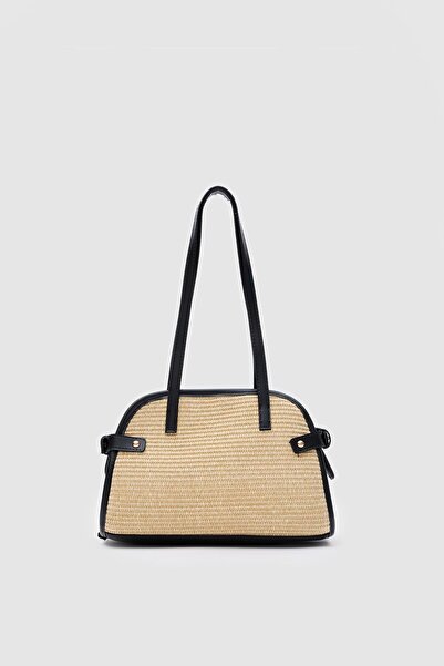 Shule Bags Vosges Hasır Omuz Çantası Siyah