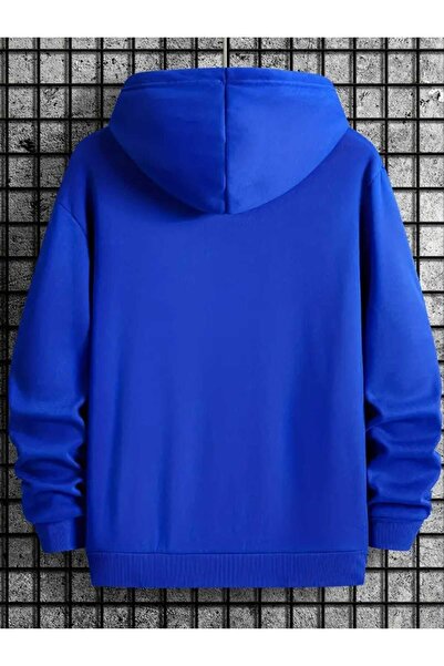 caddekombin Hanorac cu glugă Rep Gotik Font, cu buzunare, cu interior din lână, Saks