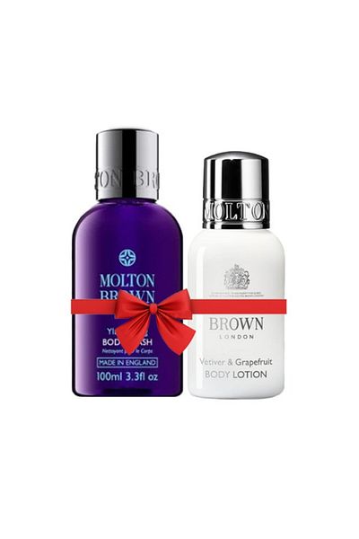Molton Brown Set cadou Gel de duș relaxant cu ylang-ylang 100 ml + Loțiune de corp cu vetiver și grapefruit 50 ml