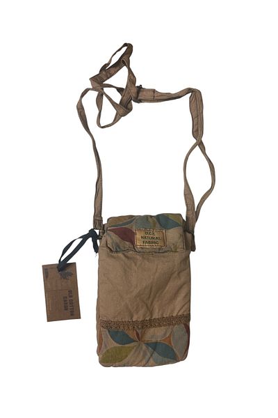 Old Cotton Vintage Colorful Ethnic Loose Two-Compartment Casual Women's Shoulder Crossbody Phone Bag 10 cm X 17 cm