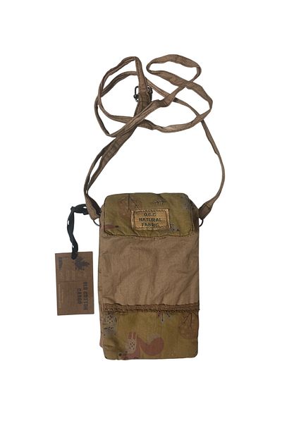 Old Cotton Vintage Colorful Ethnic Loose Two-Compartment Casual Women's Shoulder Crossbody Phone Bag 10 cm X 17 cm
