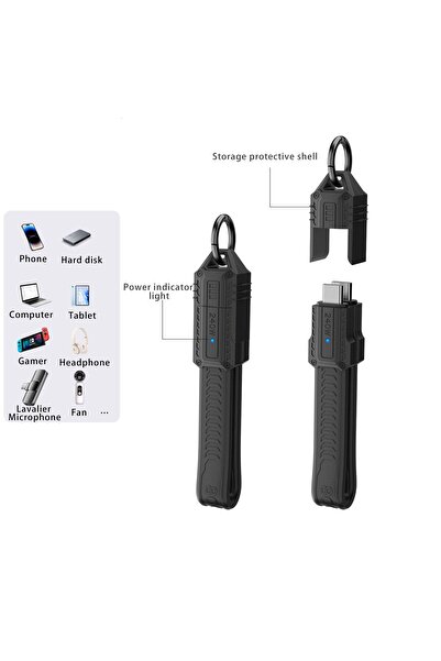 Type-C to Type-C Keychain Type 240W 80Gbps 8k60Hz Mini Cable OTGZB Black