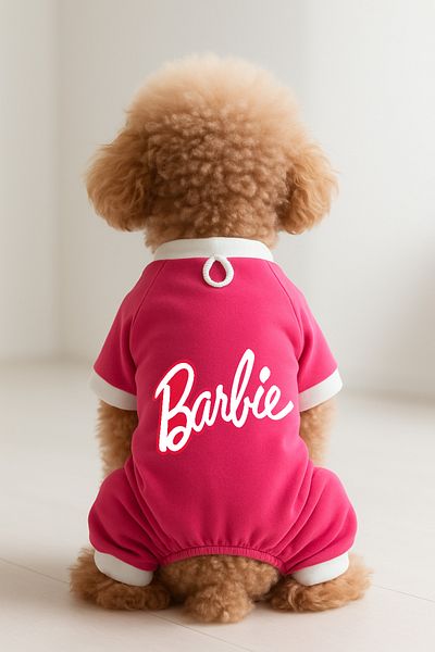 MPZ Pets Cat and Dog Outfit & Dress - Pink 4 Leg Jumpsuit Barbie