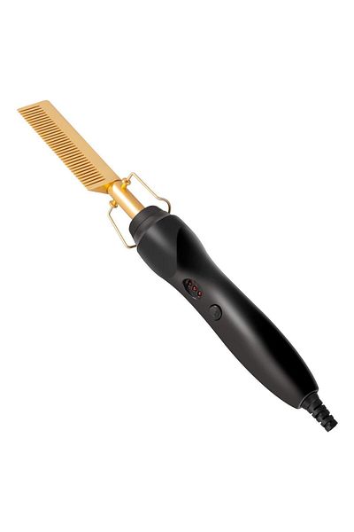 Türkiye Professional 2 in 1 Hot Heating Straightener Iron Brush Hair Curler Straightening Electric Hot Comb